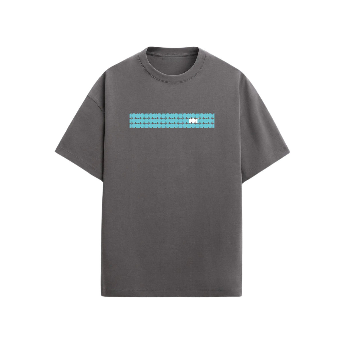 CAMISETA OVERSIZE EN ALGODON DE 300GR CON ESTAMPADO FRANJA CELESTE