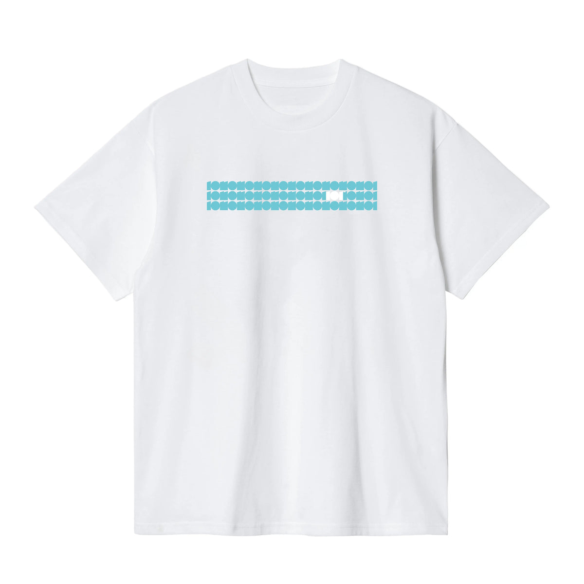 CAMISETA EN ALGODON PIMA 250GR CON ESTAMPADO FRANJA CELESTE