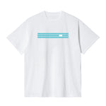 CAMISETA EN ALGODON PIMA 250GR CON ESTAMPADO FRANJA CELESTE