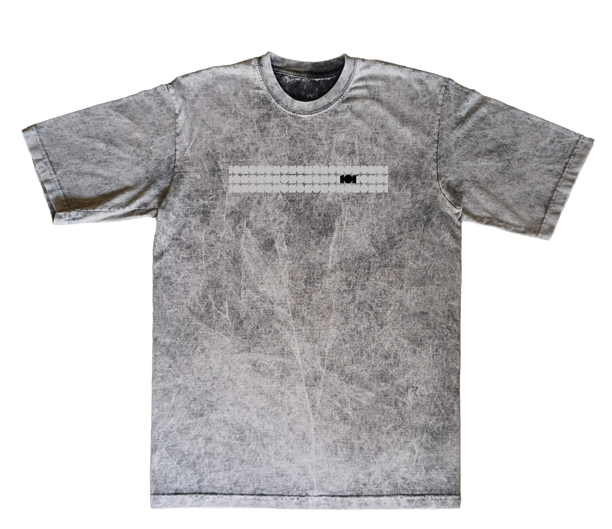 CAMISETA ACID WASH OVERSIZE EN ALGODON DE 300GR CON ESTAMPADO CINTA GRIS