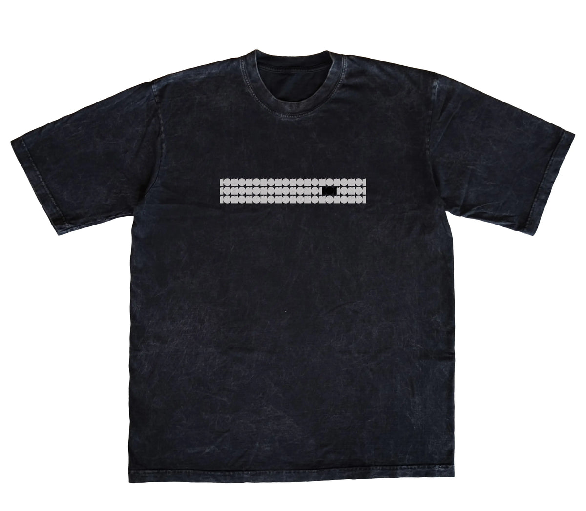 CAMISETA ACID WASH OVERSIZE EN ALGODON DE 300GR CON ESTAMPADO CINTA GRIS