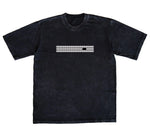 CAMISETA ACID WASH OVERSIZE EN ALGODON DE 300GR CON ESTAMPADO CINTA GRIS