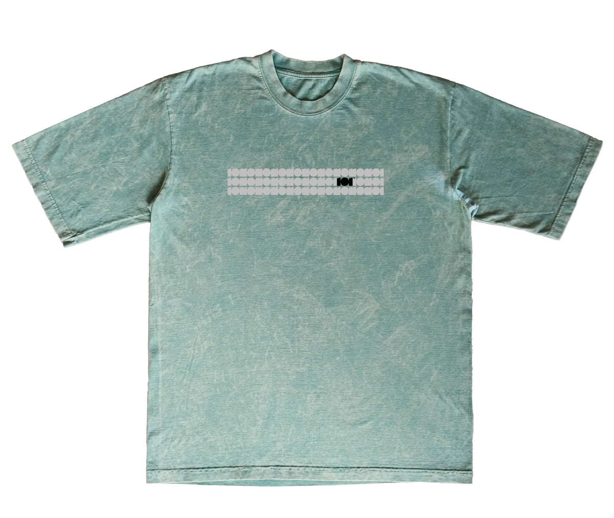 CAMISETA ACID WASH OVERSIZE EN ALGODON DE 300GR CON ESTAMPADO CINTA GRIS