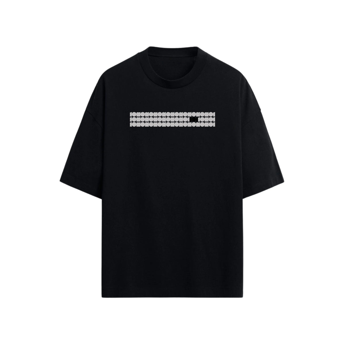 CAMISETA OVERSIZE EN ALGODON DE 300GR CON ESTAMPADO FRANJA GRIS